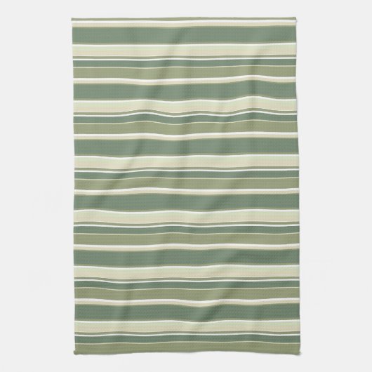 Linge De Cuisine Bandes vert olive (Vertical)