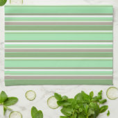 Linge De Cuisine Bandes vert pâle (Plié)
