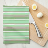 Linge De Cuisine Bandes vert pâle (Quart Plié)