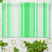 Linge De Cuisine Bandes vert printemps (Plié)