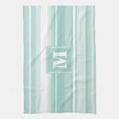 Linge De Cuisine Bandes vertes de menthe monogramme (Vertical)