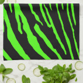 Linge De Cuisine Bandes vertes de tigre (Plié)