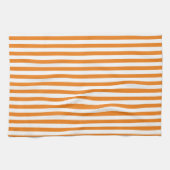 Linge De Cuisine Bandes verticales classiques orange et blanc (Horizontal)