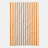 Linge De Cuisine Bandes verticales classiques orange et blanc (Vertical)