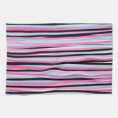 Linge De Cuisine Bandes verticales rose et noire (Horizontal)