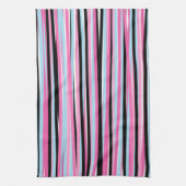 Linge De Cuisine Bandes verticales rose et noire (Vertical)
