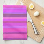 Linge De Cuisine Bandes verticales roses (Quart Plié)