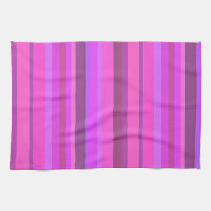Linge De Cuisine Bandes verticales roses