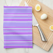 Linge De Cuisine Bandes violettes (Quart Plié)