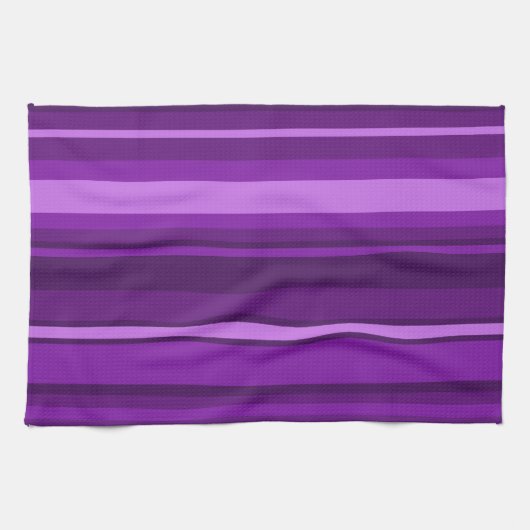 Linge De Cuisine Bandes violettes (Horizontal)