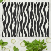 Linge De Cuisine Bandes zébrées - Noir et Blanc (Plié)