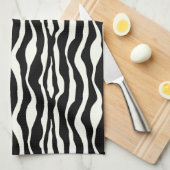 Linge De Cuisine Bandes zébrées - Noir et Blanc (Quart Plié)