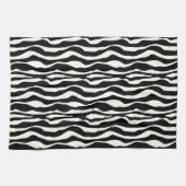 Linge De Cuisine Bandes zébrées - Noir et Blanc (Horizontal)