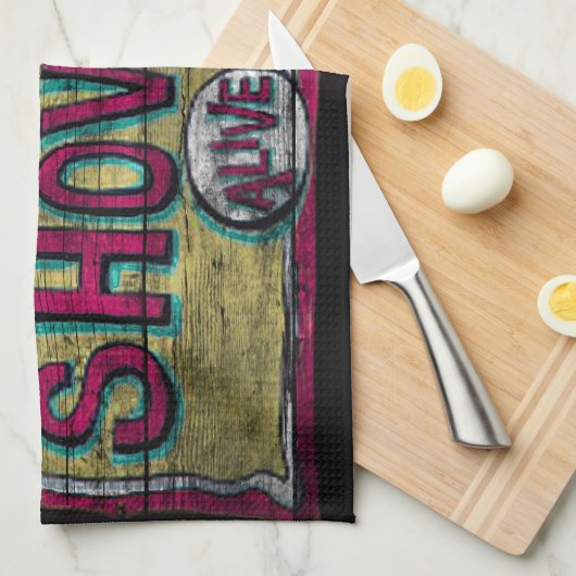 Linge De Cuisine Bannière de cru d'exposition de monstres (Quart Plié)