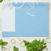 Linge De Cuisine Baptême Bleu Enfant de Dieu, personnalisable (Plié)