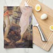 Linge De Cuisine Baptême du Christ par Verrocchio, Léonard de Vinci (Quart Plié)