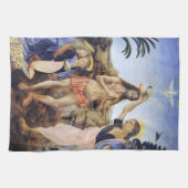 Linge De Cuisine Baptême du Christ par Verrocchio, Léonard de Vinci (Horizontal)