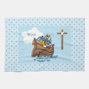 Linge De Cuisine Baptême personnalisable de bébé de l'Arche de Noé,