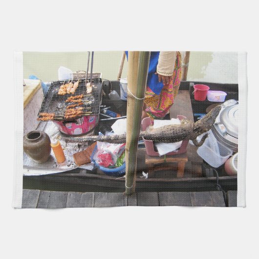 Linge De Cuisine Barbecue de viande de crocodile ... Thaïlande Stre (Horizontal)