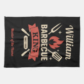 Linge De Cuisine Barbecue King Kitchen Towel with Custom Name (Horizontal)