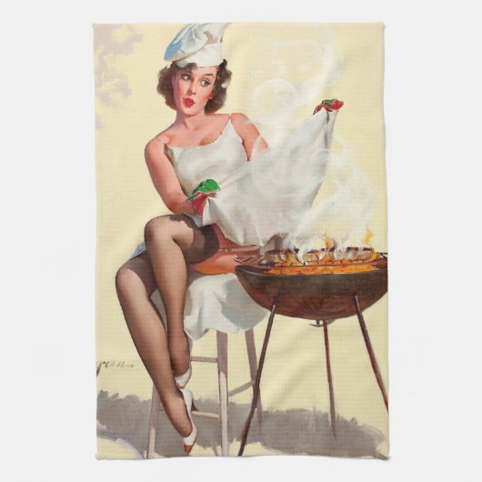 Linge De Cuisine Barbecue Pin-Up Girl (Vertical)