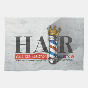 Linge De Cuisine Barber Hair Shop King Crown Barber Pole Hair Salon