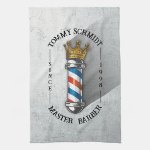 Linge De Cuisine Barber Hair Shop King Crown Barber Pole Hair Salon