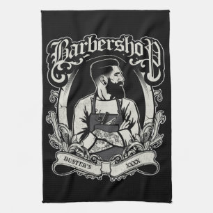 Linge De Cuisine Barbier à Hipster noir-n-blanc Personnaliser