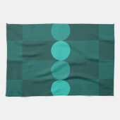 Linge De Cuisine Barrages de géométrie rétro Cercles Turquoises (Horizontal)