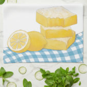 Linge De Cuisine Barre de citron jaune à pâte bleue rustique (Plié)