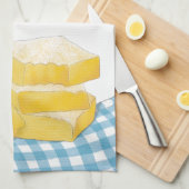 Linge De Cuisine Barre de citron jaune à pâte bleue rustique (Quart Plié)