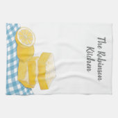 Linge De Cuisine Barre de citron jaune à pâte bleue rustique (Horizontal)