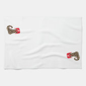 Linge De Cuisine Bas de léopard de Noël de monogramme (Horizontal)
