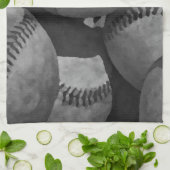 Linge De Cuisine Baseball noir et blanc (Plié)