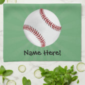 Linge De Cuisine Baseball personnalisé sur Garçons verts (Plié)