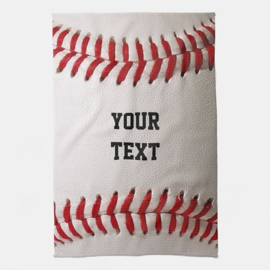 Linge De Cuisine Baseball Softball Couture de Texte Personnalisé (Vertical)