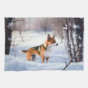 Linge De Cuisine Basenji Laisser neiger Noël
