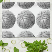 Linge De Cuisine Basket-ball avec effet crayon (Plié)