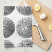 Linge De Cuisine Basket-ball avec effet crayon (Quart Plié)