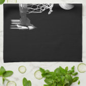 Linge De Cuisine Basket-ball noir et blanc (Plié)