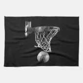 Linge De Cuisine Basket-ball noir et blanc (Horizontal)