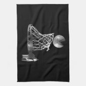 Linge De Cuisine Basket-ball noir et blanc (Vertical)