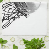 Linge De Cuisine Basket-ball noir et blanc (Plié)