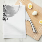 Linge De Cuisine Basket-ball noir et blanc (Quart Plié)