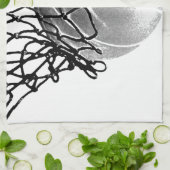 Linge De Cuisine Basket-ball noir et blanc (Plié)