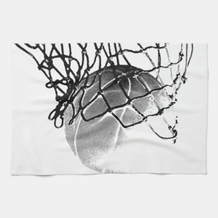 Linge De Cuisine Basket-ball noir et blanc