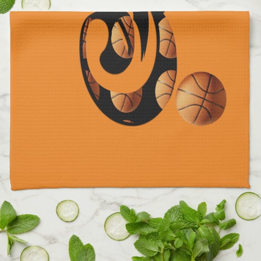 Linge De Cuisine Basket-Ball Numéro Trois, (Plié)