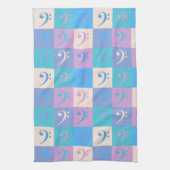 Linge De Cuisine Bass Clef Musique Motif Pastel Couleurs (Vertical)