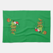 Linge De Cuisine Basse de Noël amusant Pêche Poisson Cute Cartoon (Horizontal)