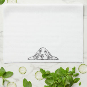 Linge De Cuisine basset blanc